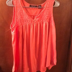 Peach lace tank